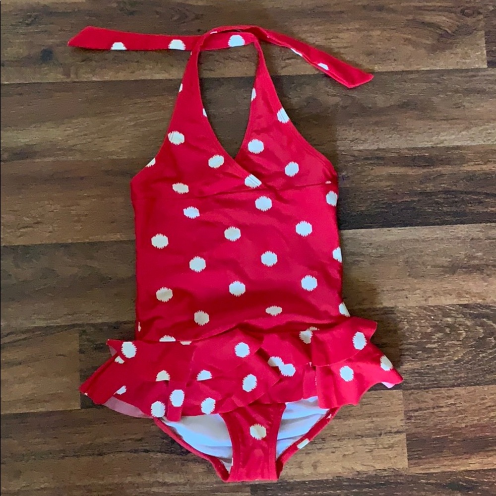 HANNA ANDERSSON RED POLKADOT SWIM 110